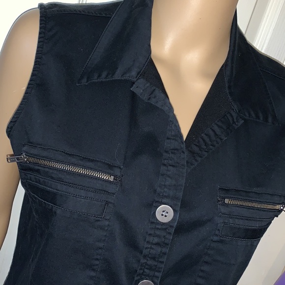 Chico’s sleeveless black with zippers vest shirt top M - Picture 6 of 11